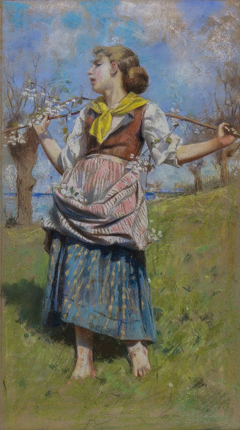 Ritorno dai campi o paesanella - Museo del Paesaggio, Verbania